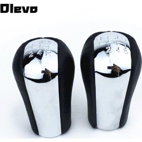Chromed PU Leather 5/6 Speed MT Gear Shift Knob for TOYOTA Corolla RAV4 Verso Yaris 92-09 Car Gear Shifter Lever Stick Head Ball