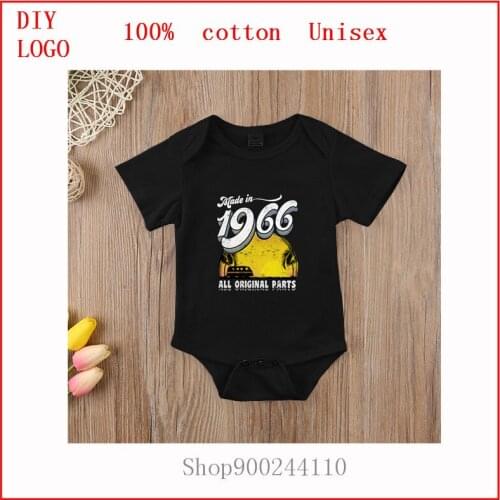 Made in 1966 All Original Parts white Bodysuits Baby Summer Short Sleeve Shirt New Baby Boys Girls Casual Jumpsuit One-Pieces