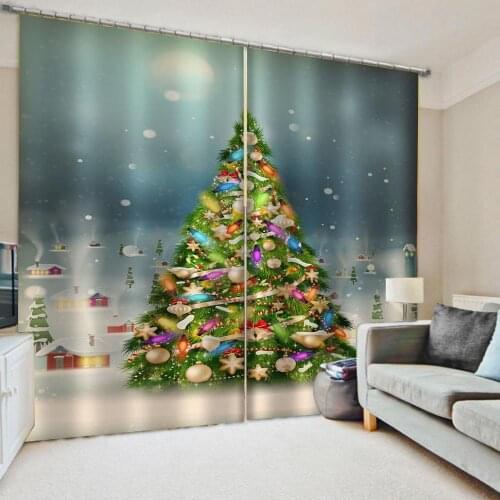 Morden christmas curtains 3D Window Curtains For Living Room Bedroom Customized size blackout curtains