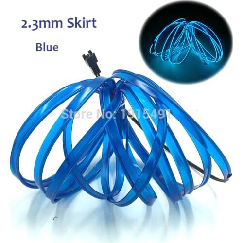 Standard Packing 2.3mm Skirt EL Neon Thread 6mm Sew Tag LED Strip 5Meters Blue Car Led Wire Night Lights for DIY Fashion Show