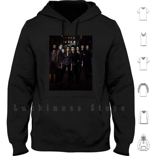 Shadowhunters-Poster #2 Hoodie Long Sleeve Shadowhunters The Mortal Instruments Katherine Mcnamara Clary Fray Dominic