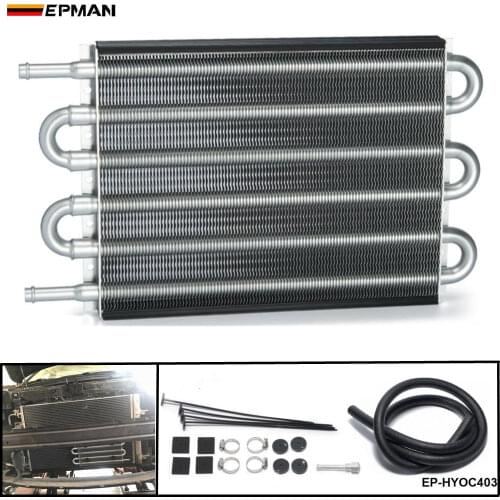 Universal 6 Row Aluminum Heavy Duty Transmission Oil Cooler Auto Manual Radiator Converter EP-HYOC403
