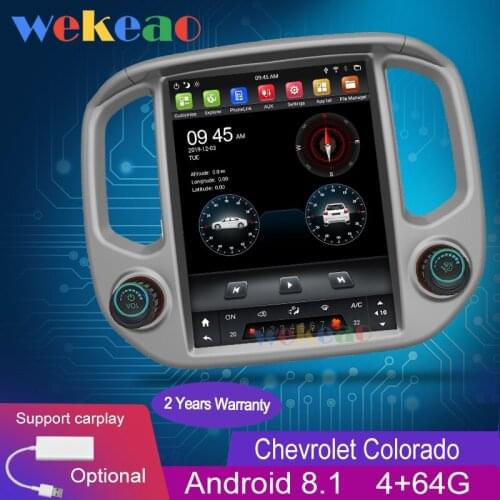 Wekeao Vertical Screen Tesla Style 1 Din Android 8.1 Car Dvd Multimedia Player For Chevrolet Colorado GMC Ganyon GPS Navigation