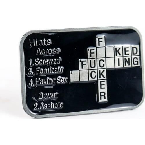 Funny English Letters Luxury Belt Buckles for Man Unisex Western Buckles Cowboys Buckle Jeans Accessories Fit for 4cm Width Belt