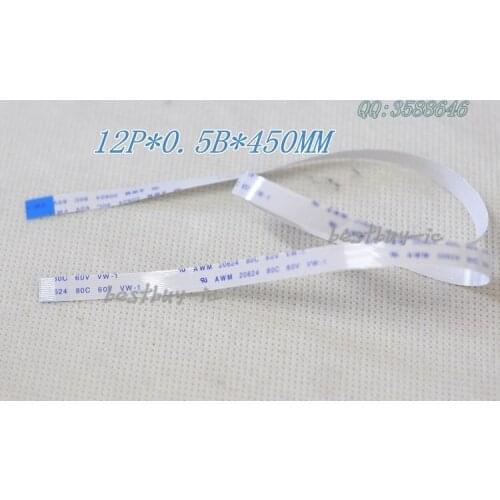 0.5mm Spacing +450mm Length +12Pin B / Reverse line Soft wire FFC Flexible Flat Cable.12P*0.5B*450MM