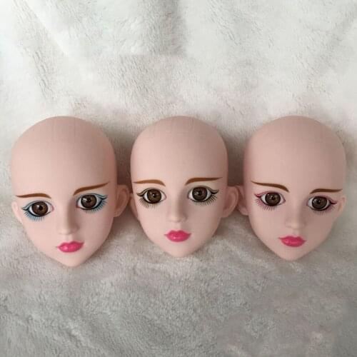 1/4 Female Doll Head w/ Brown Eyes for BJD DIY Part Accs