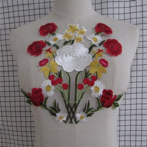 1pcs sale Craft Collar Venise Floral Embroidered Supplies Lace Fabric Dress Applique Trim Decorated Lace Neckline Collar Sewing