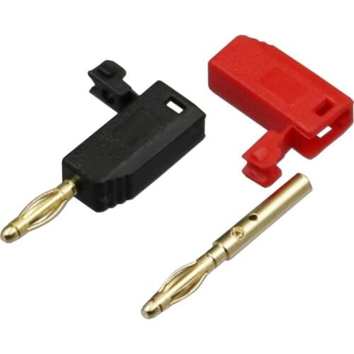 10Pair Brass Gold Plated 2mm Banana Male Plug Solder Connrctor Stackable 10A