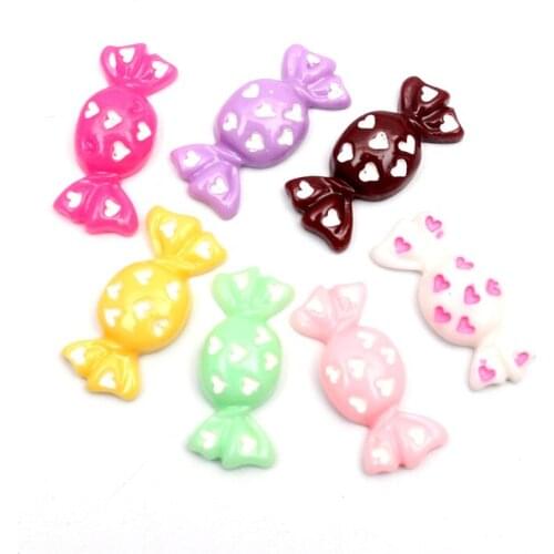 20Pcs 23x11mm Mixed Resin Candy Decoration Crafts Flatback Cabochon Embellishments For Scrapbooking Kawaii Cute Diy Accessories
