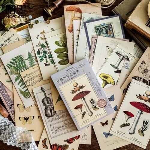 30 sheets/set Retro Style Ancient Forest Animals Plants Specimen Postcard Creative Vintage Gift Writing Postcards Greeting Cards