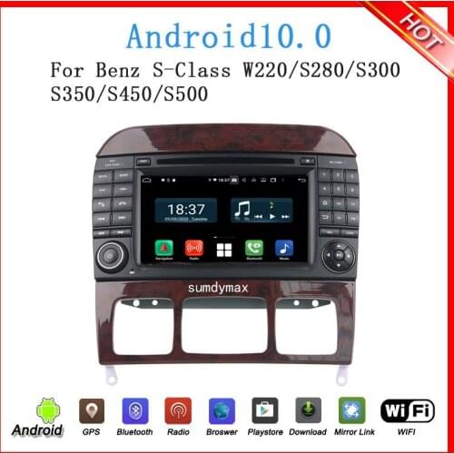 2DIN android 10 car multimedia player For Benz S280 S320 S350 S400 S500 W220 W215 C Class S Class car radio autoradio wifi 4g