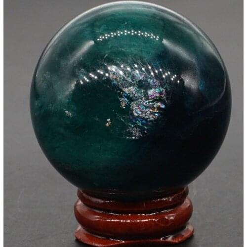 48MM (190g) AAA Natural Flourite Crystal Sphere Gemstone Reiki Healing Ball #F2
