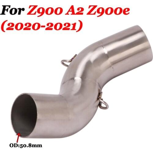 51MM Slip On Motorcycle Modified Exhaust Muffler Escape Pipe Middle Link Pipe For Z900 A2 Z900e 2020 2021 Without Exhaust