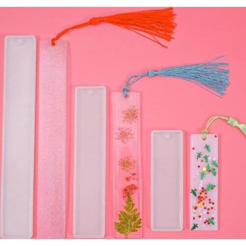 6 Pcs/Set Crystal Epoxy Resin Mold Rectangle Bookmark Silicone Mould Handmade Crafts Jewelry Making Tool