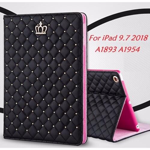 9.7'' Luxury Coque For iPad 2018 9.7 Crown Case Flip A1893 A1954 Smart Auto-Sleep PU Leather Stand Cover for iPad 9.7 2018 Case