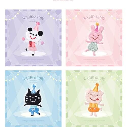 1PC Animals Circus Embroidery Patch Adhesive Clothes Applique Cartoon Patchwork For Baby Kids Bags Hat Dress Hat DIY Accessories