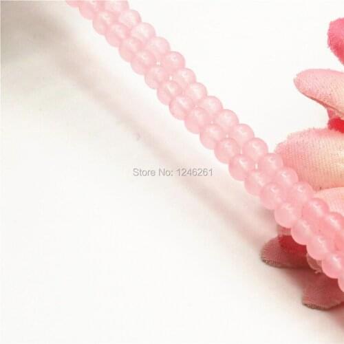 4 6 8 10 12 14mm Pink Chalcedony Loose DIY Beads Round Ball Stone For Necklace Bracelet Gems Jewelry Making Women Girls Gifts