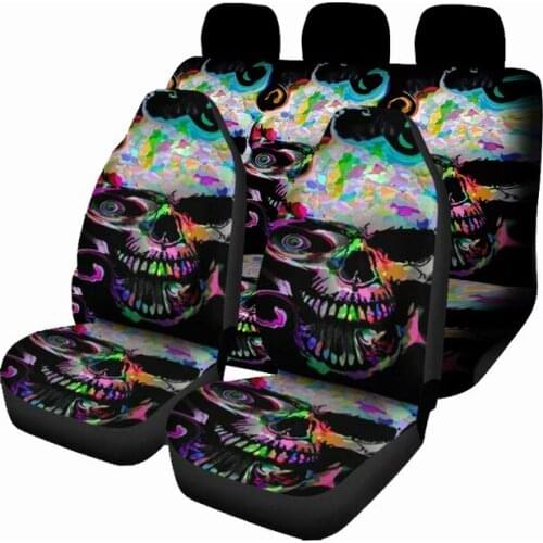 Aimaao Skeleton Skull Car Seat Covers Fabric Auto Accessories Protector from Dirty Easy to Install For VW Ford Volvo Peugeot