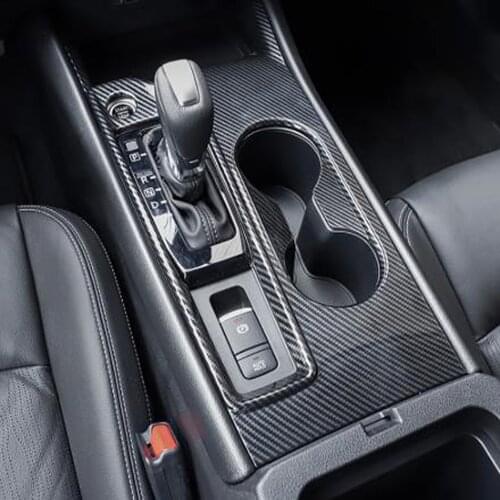 For Nissan Altima 2019 2020 Carbon Fiber Car Gear Shift Box Panel Cover Sticker Trim Strips Garnish Interior Accessories