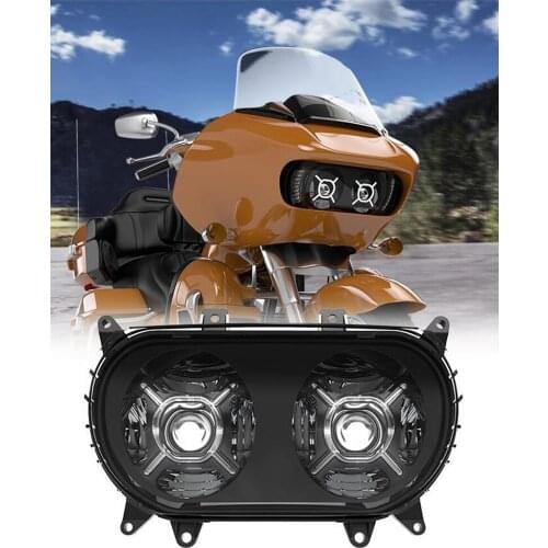 For 2015-2020 Road Glide Headlight Led White DRL Dual Headlamp 124W For Road Glide Refit Motorcycle Front Driving Lights