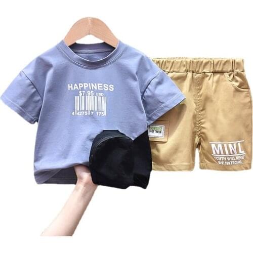 Summer Baby Fashion Clothes Children Boys Girls Letter T Shirt Shorts 2Pcs/sets Kids Infant Clothing Toddler Casual Sportswear