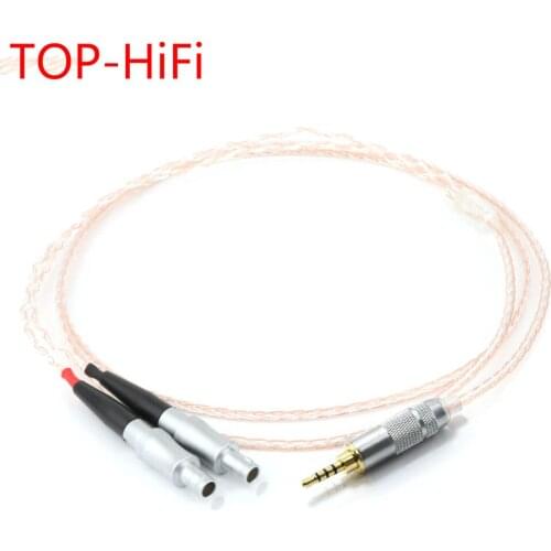 TOP-HiFi 7N Crystal Single Copper Silver Mix Headphone Upgrade Cable Cable for HD800 HD800S HD820 Enigma Acoustics Dharma D1000