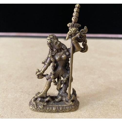 CHINA antique Pure copper fengshui safety buddha small Statue Metal crafts family decorations pendant