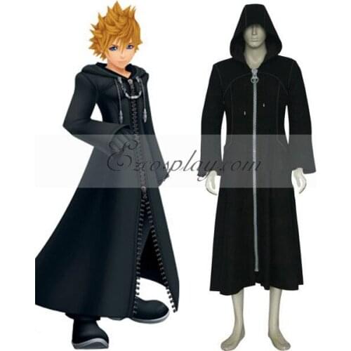 Kingdom Hearts 2 Organization XIII Roxas Black Cosplay Costume E001