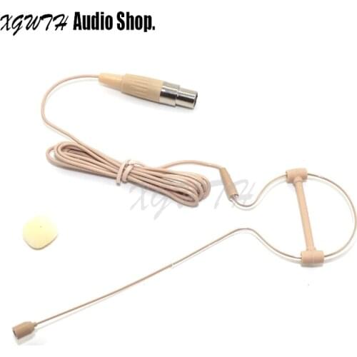 Skin Single Ear Hook Hanging Headset Microphone Omnidirectional Conrenser for AKG Samson Wireless System Stage Mini XLR 3 PIN