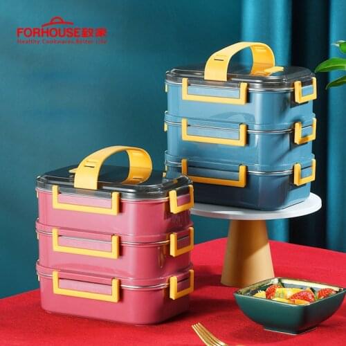 Microwave Lunch Box 304 Stainless Steel Dinnerware Food Storage Container Children Kids School Portable Bento Box Free Shipping