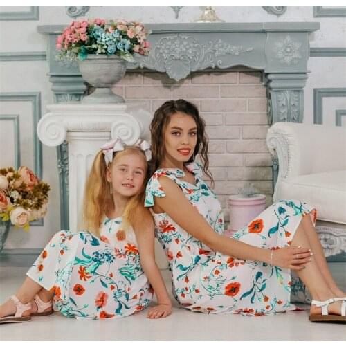 Summer Dress Long dress Family Clothes Mother And Daughter Dress 1-6y Mom Daughter Matching Dresses Beachwear Casual Clothing