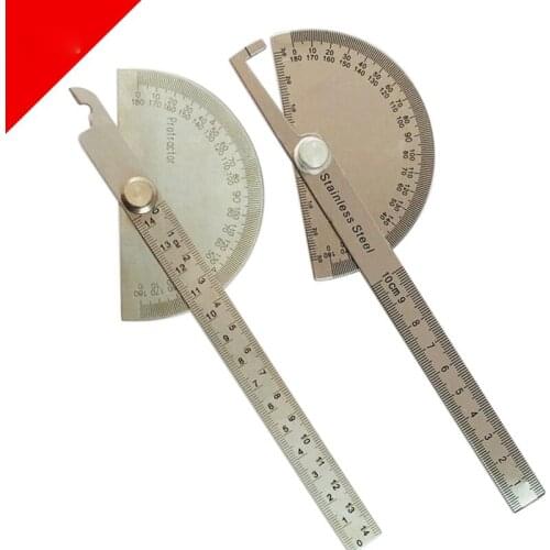 10cm/14.5cm180 Degree Adjustable Multifunction Stainless Steel Ruler Mathematics Measuring Tool Hand Operated Drafting Tools