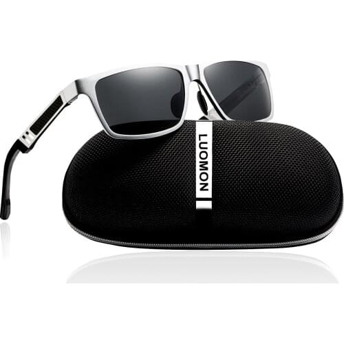 LUOMON Mens Driving Polarized Sunglasses Al-Mg Metal Frame Ultra Light Shades LM031