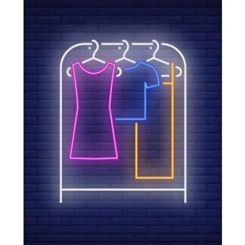 Neon Sign For Clothes On Rack Lamp real glass tubes resterant decorate shop sell light Neon Light Art Iconic Sign Pet Shop Sign