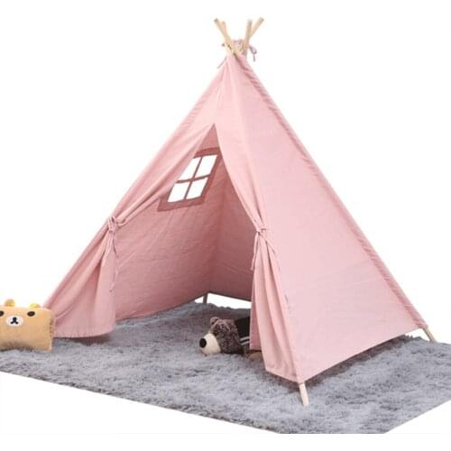 1.35M Baby Tent Tipi Child Teepee Cotton Canvas Wigwam 10 Types Teepee Children Tipi Toys For Girls Play House Large Kids Tent