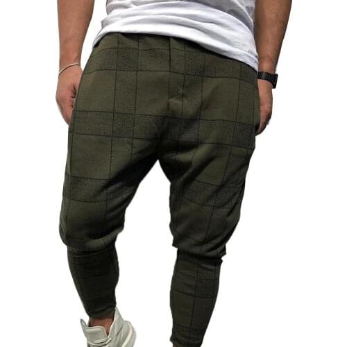 Casual Pants Fashion Men 3D Plaid Print Pocket Trousers Pencil Pants Casual Sports Gym Wear Casual Pants streetwear Mens Pants