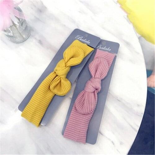 Baby Girls Bunny Kids Turban Knot Bow Hair Bands Head Wrap Rabbit Headband