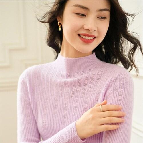 Women Pullover 100% Cashmere Sweater 2021 New Turtleneck High Elasticity Sweater Female Warm Soft Basic Jumper Solid Slim Femme