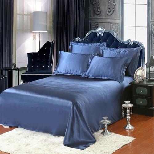 Luxury Satin Silk Bed Sheet Solid Mattress Protector Bedsheet White Black 1PCS Flat Sheet Silky Queen King Double Bed Sheets Red