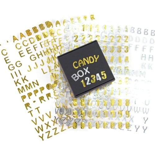 3 Sheets Gold Silver Letter Digital Number Sticker Self-adhesive Stickers For DIY Album Hand Book Diary Scrapbooking Decoration