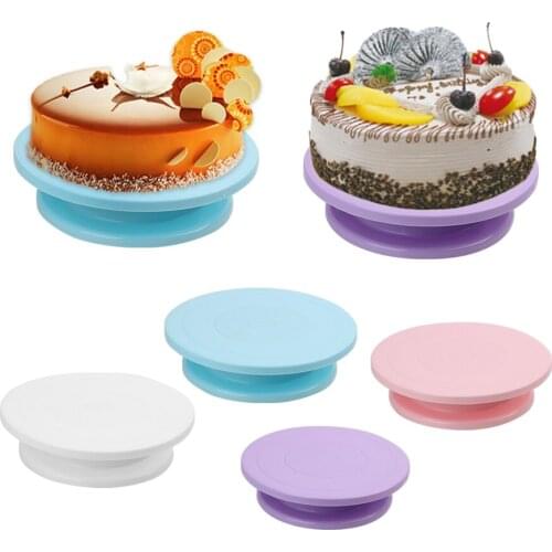 HILIFE Cake Swivel Base Round Turntable Cake Stand Rotating Cake Plate Kitchen Baking Tool Cake Decorating Rotary Table