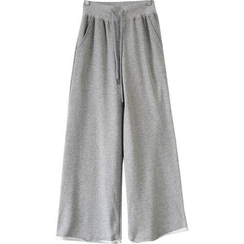 Women Sweatpants Kalenmos Casual Loose Pants Solid High Waist Joggers Women Cotton Lace-up Sweatpants Women tracksuit Streetwear