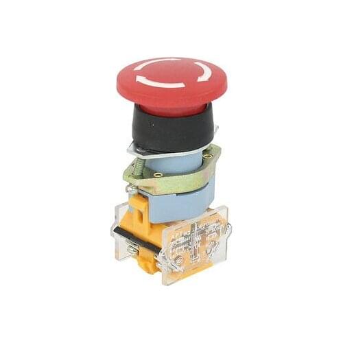 1NO 1NC Red Sign Mushroom Emergency Stop Pushbutton Switch Ui 660V 10A