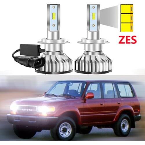 2Pcs For Toyota Land Cruiser 80 1990-1997 Led Headlight Bulbs with ZES Chips High Low Beam Car LED Headlamp Super Bright
