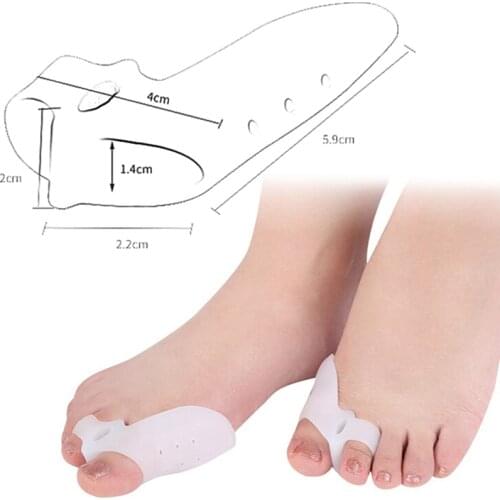 2Pcs Silicone Foot Care Tool Bunion Toes Corrector Orthotics Hallux Valgus Straightener Separator Ease Pain New