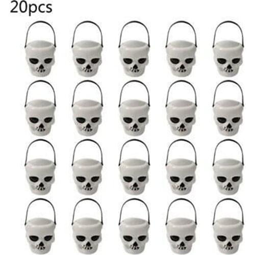 20X Halloween Mini Novelty 6cm X 6cm Candy Holder Pot With Handle Bucket For Party Favors In Stock Drop Shipping