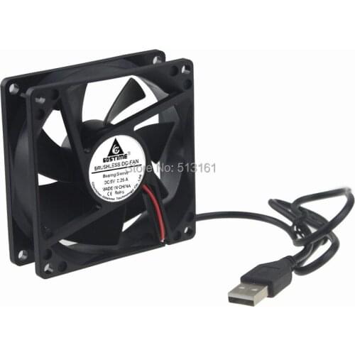 50 Pcs Gdstime 5V 80mm x 25mm USB Connector DC Cooling Fan Radiator Exhaust Cooler 8025