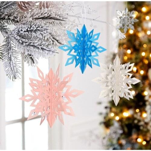 6Pcs/set Frozen Birthday Party Kits Paper 3D Snowflakes Garland For Baby Shower Home Scene Christmas Decoration Supplies