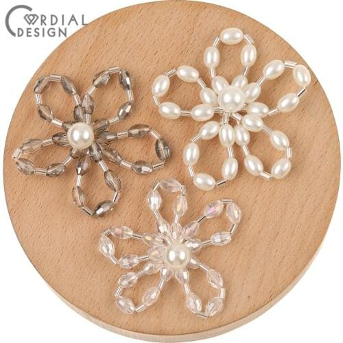 Cordial Design 30Pcs 44*46MM Jewelry Accessories/Hand Made/Flower Shape/DIY Making/Earring Findings/Decoration/Crystal Charms