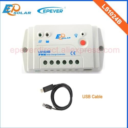 Solar panels power bank regulator 10A EPEVER LS1024B+USB PC communication cable charging battery 12V/24V auto PWM EPsolar